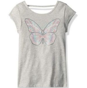 TCP Girls Butterfly Graphic Back Strap Gray Top size L-10/12